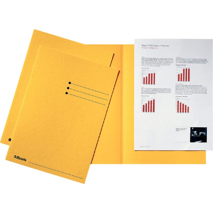Vouwmap Esselte A4 manilla 180gr geel