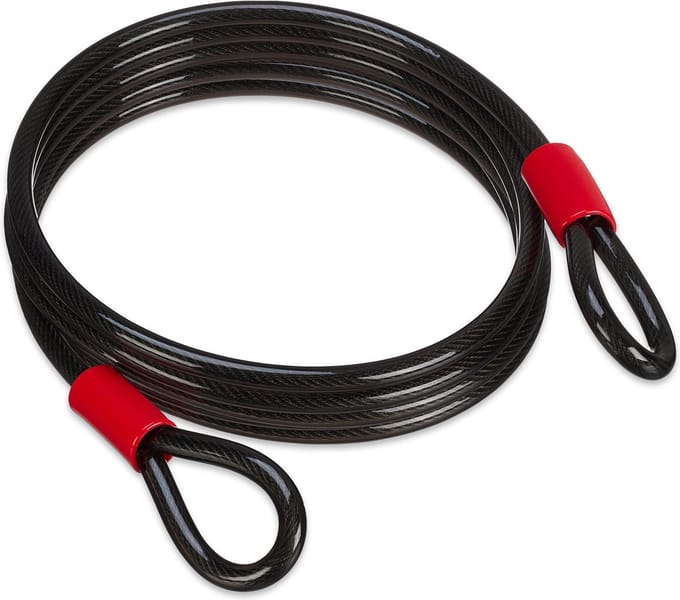 staalkabel - met lussen - Ø 12 mm - 5 m - geplastificeerde stalen kabel - zwart
