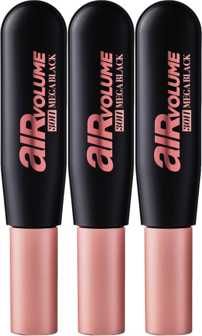 L'Oréal Air Volume Mega 30H Mascara Extra Zwart - 3 x - Voordeelverpakking