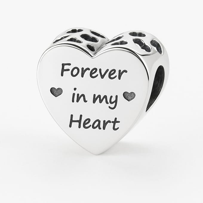 RomyStones – Hart Bedel – Forever in My Heart – 925 Zilver - Bedelarmband