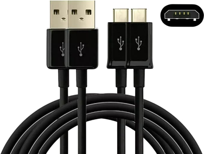 USB A naar Micro USB Kabel - 2 Meter Oplaadkabel 2x - Oplader kabel - Zwart