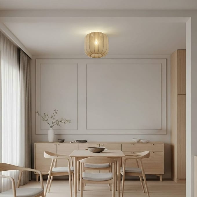 Lindby - plafondlamp - 1licht - Stof - H: 32 cm - E27 - grijs
