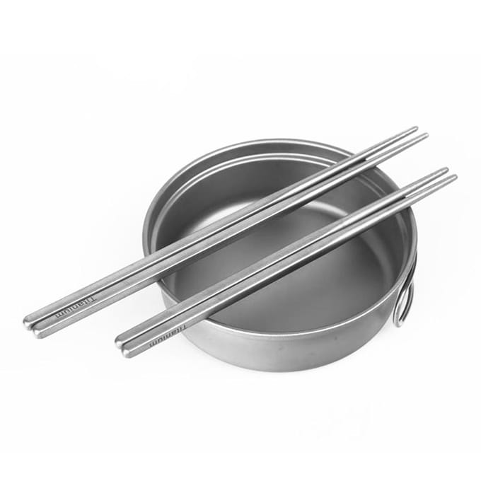 Pure Titanium Eetstokjes Holle Eetstokjes Buiten Servies Kampeer Eetstokjes 195mm