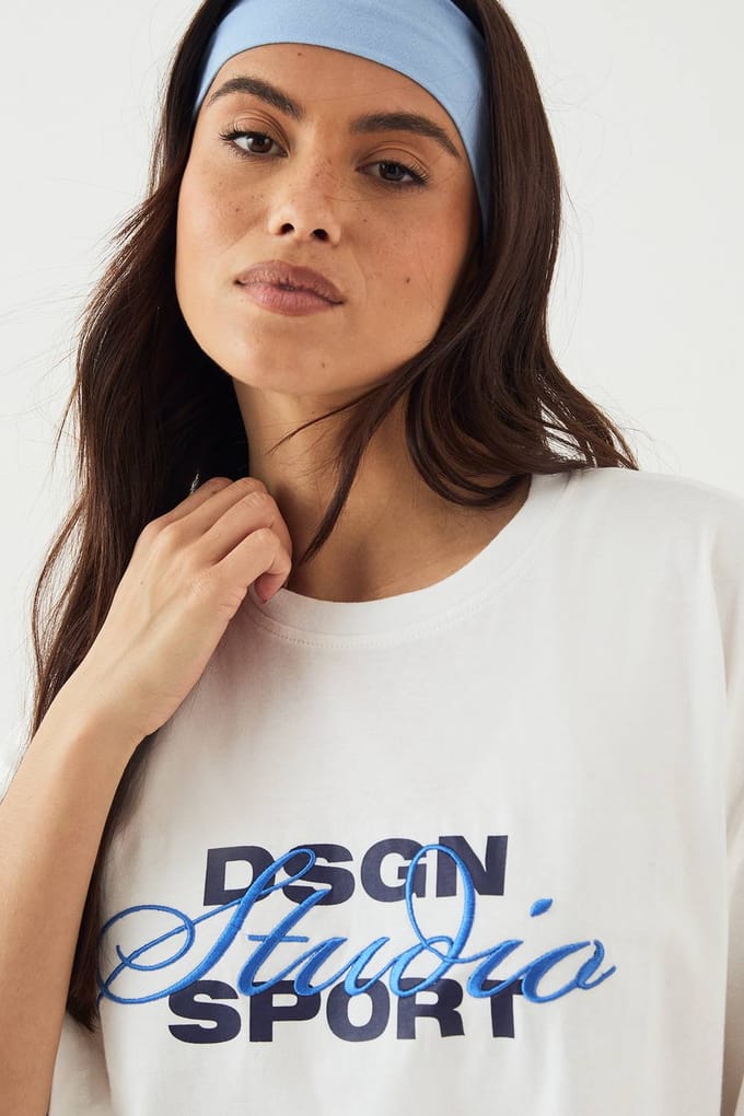 Dames DSGN Studio Sport Oversized T-Shirt | White | Maat: 3XL