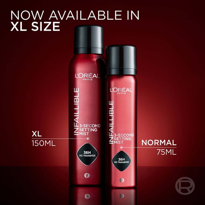 L'Oréal Paris Infaillible 3-second Setting Mist JUMBO formaat - Setting Spray - transferproof in 3 seconden - voor make-up die tot 36 uur blijft zitten - 150 ml