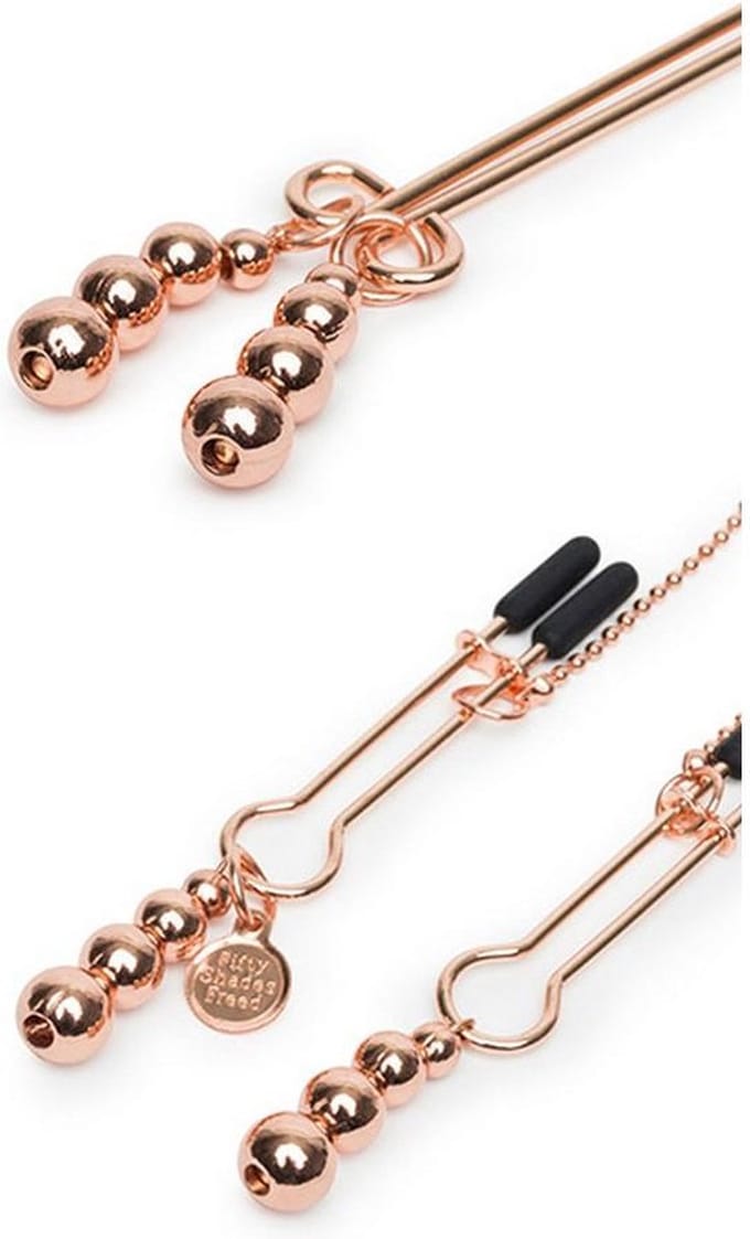 Fifty Shades All Sensation Tepelklemmen en Clitorisklem - Goud
