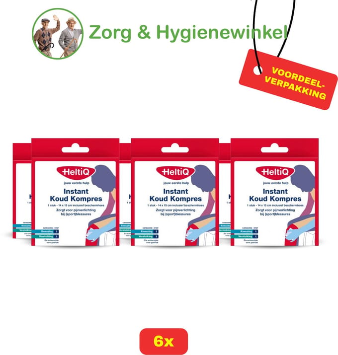 HeltiQ Instant Koud Kompres 14 x 15 cm - 6x Voordeelverpakking!