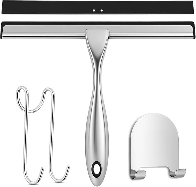 Famanu - RVS raamtrekker 25 cm voor glasdeur met houder
