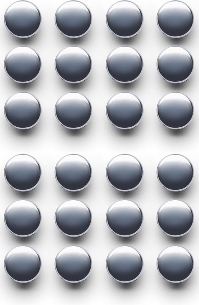 Zeller whiteboard/koelkast magneten - 24x - zilver - kunststof - 2 cm