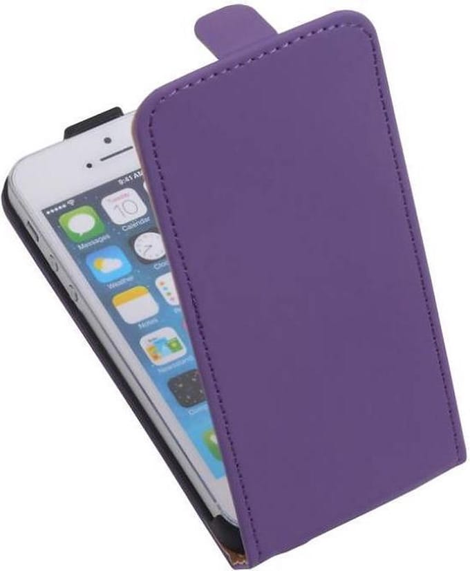 Hoesje Geschikt voor iPhone 5 / 5s Paars Op=Op Actie!!!