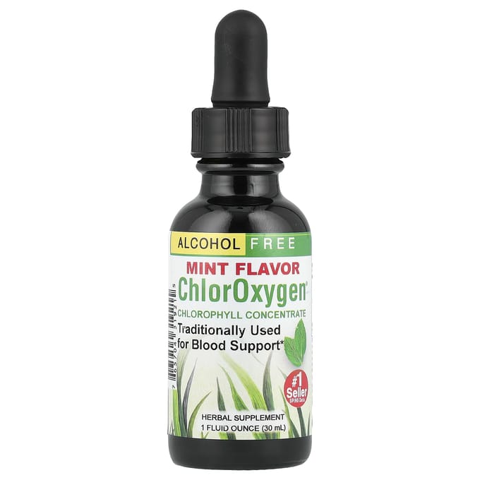 Herbs Etc., Chloroxygen®, Chlorofyl Concentraat, Alcoholvrij, Munt, 30 ml (1 fl oz)
