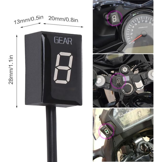 Indicateur de vitesse professionnel 1-6 niveaux 6 vitesses LED rouge pour motos Honda EFI black