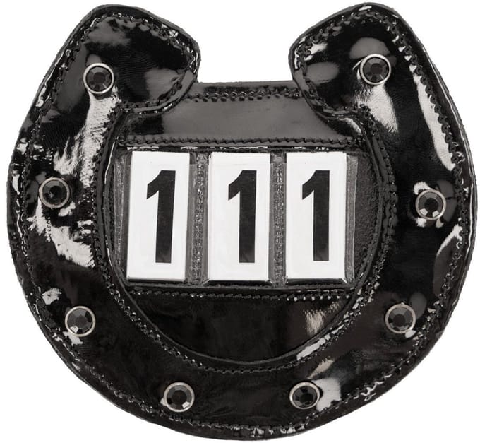 QHP - Nummerhouder Horseshoe - Zwart