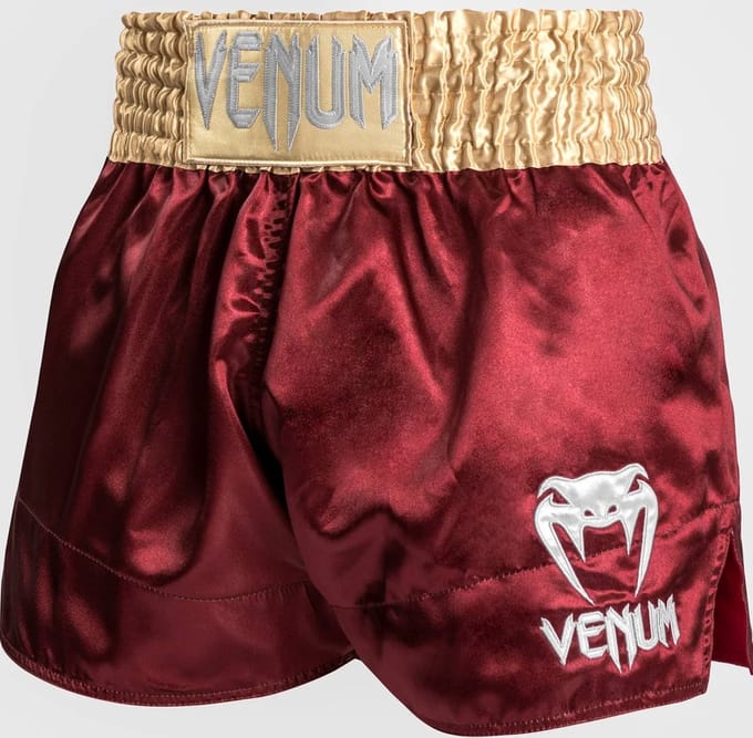 Venum Classic Muay Thai Shorts Bordeaux Goud Wit
