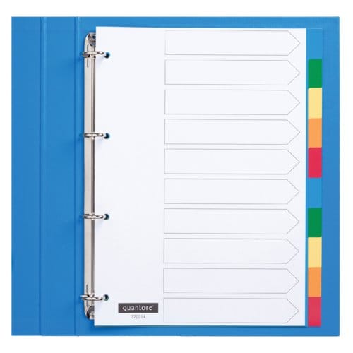 Tabbladen Quantore 4-gaats 10-delig assorti tabs PP