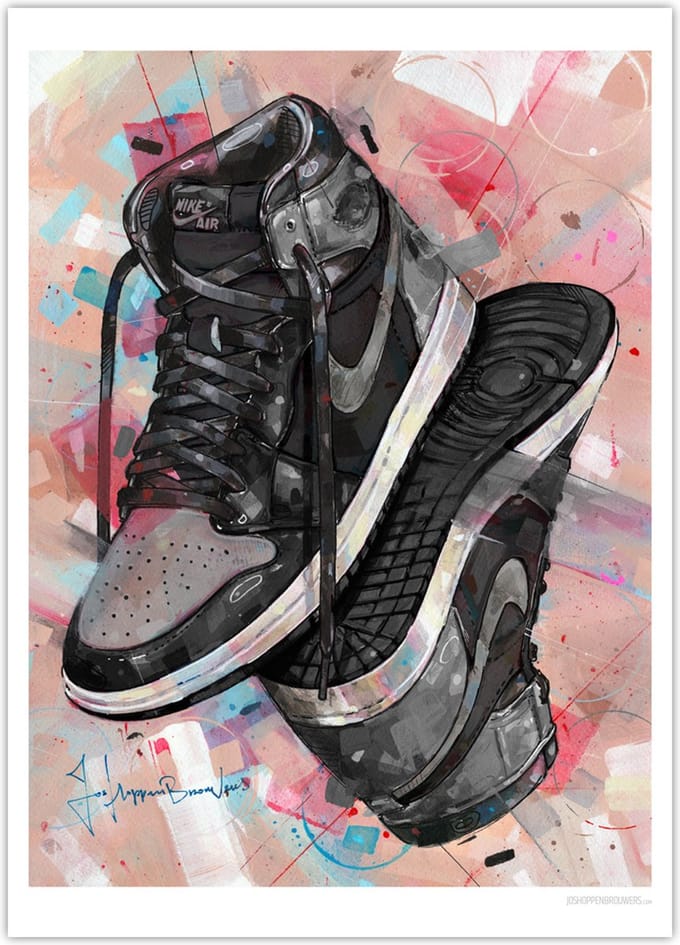 Sneaker poster upside down shadow 1.0 50x70 cm
