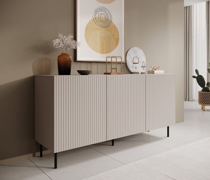 Meubella - Dressoir Alex - Beige - 156 cm