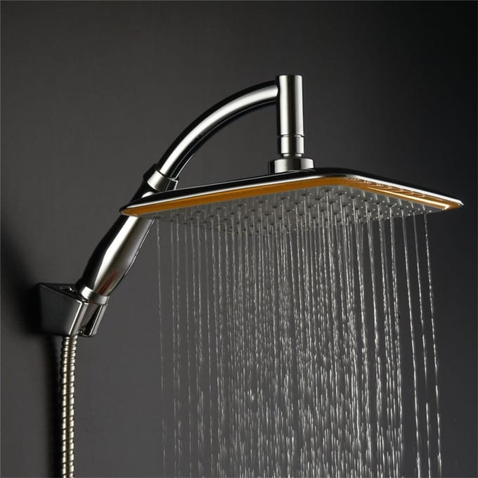 Hogedruk Regendouchekop Universele Verstelling Badkamerdouche Drukverhogende Topdouche gray