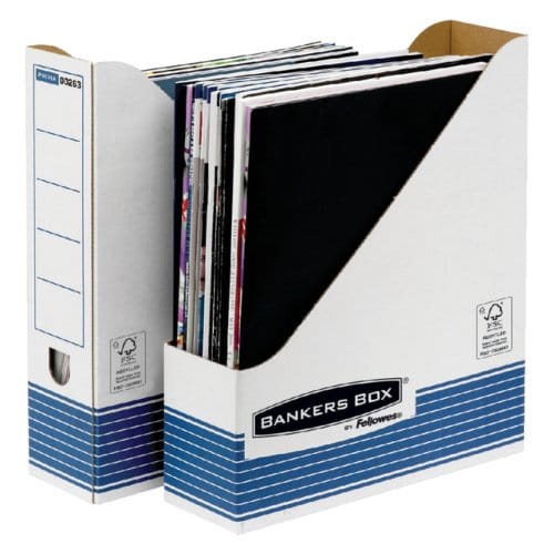 Tijdschriftcassette bankers box system a4 wit Blauw