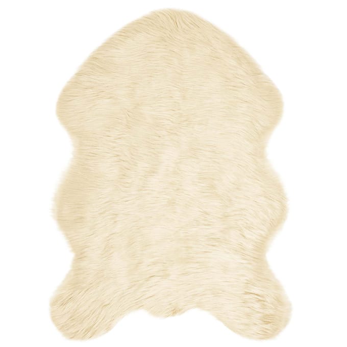 vidaXL - Tapijt - van - imitatie - schapenvacht - TAFALLA - Crèmekleurig - Polyester