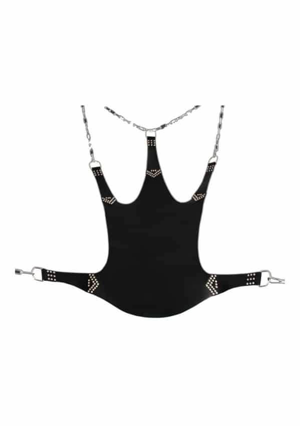 Mr Sling - Comfortabele Lederen Sex Sling - Zwart