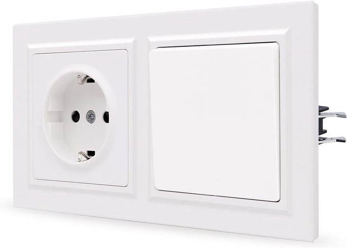 Inbouw Wandschakelaar met Lichtsensor Wit Enkelvoudig