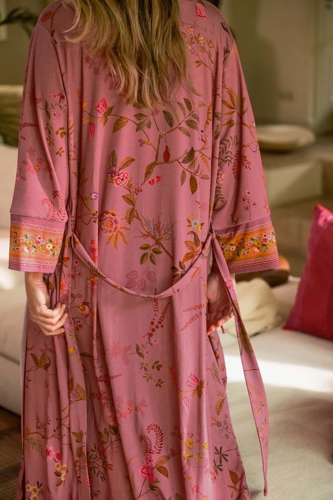 Pip Studio - Noa Kimono Dames - Loungewear - Bodhi Flower - Roze - S