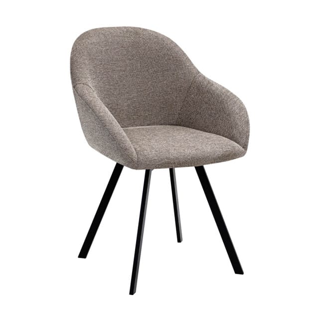 KICK® OLOF Draaibare Eetkamerstoel – 180° Auto-Return – Textuurstof – Taupe