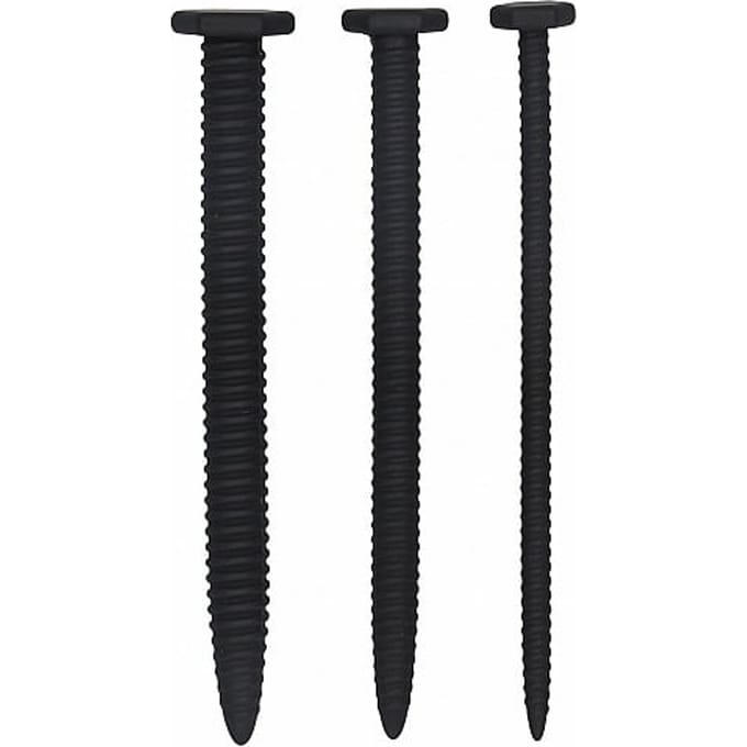 Silicone Rugged Nail Plug Set - Urethral Sounding - Zwart