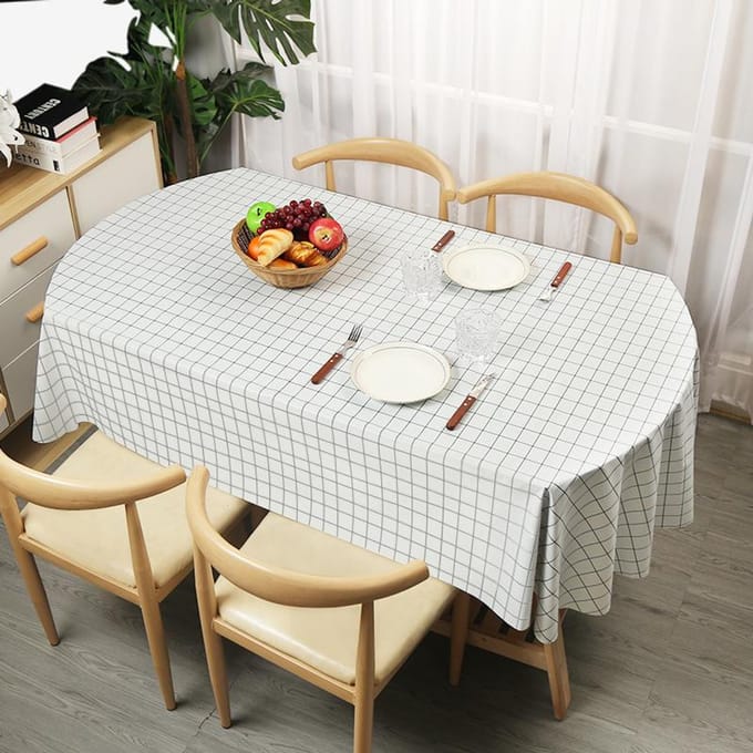 Ovaal Tafelkleed Waterdicht Oliebestendig Pvc Tafelbeschermer hoes Decoratieve Eettafel Koffiezaak Bruiloft Decor Mooi Tafelkleed 80x120cm 1pcs