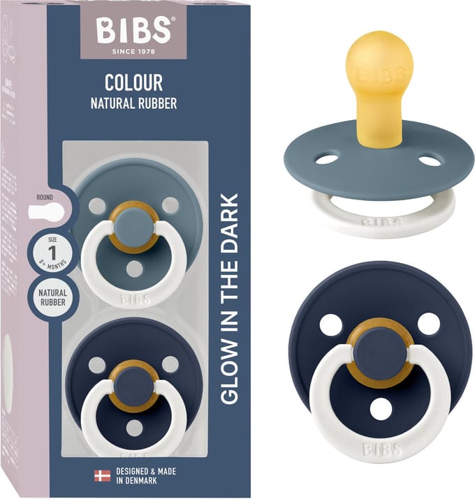 BIBS Colour Glow Fopspeen - 0-6 mnd - 2-pack - Rond - Petrol/Deep Space