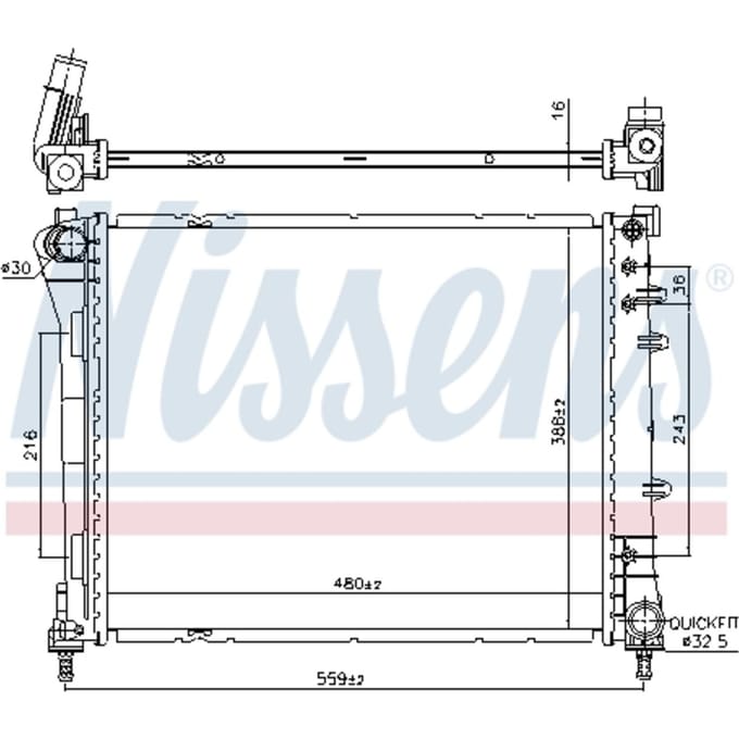 Radiator, motorkoeling NISSENS 606159