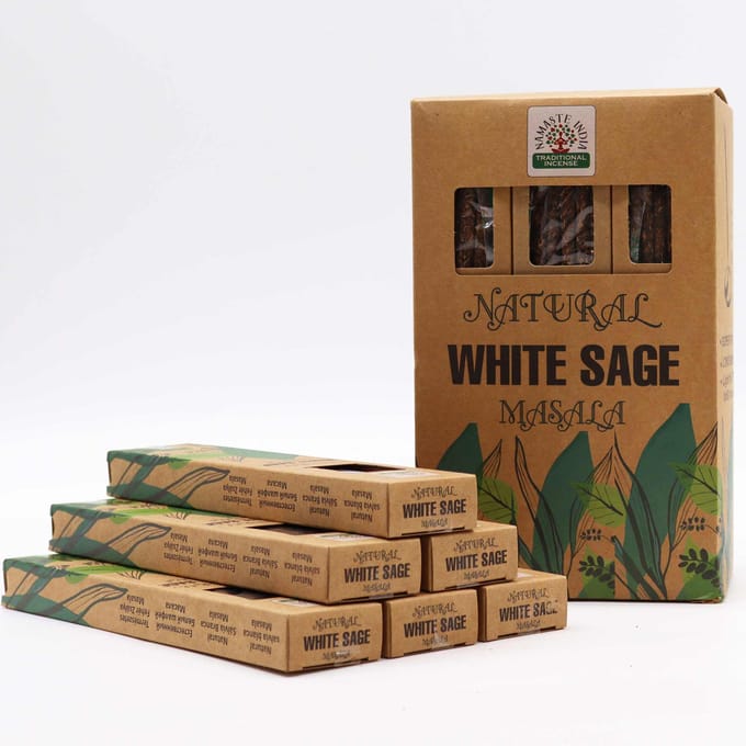 Natuurlijke Botanische Rookstokjes Witte Salie Namaste India 25g