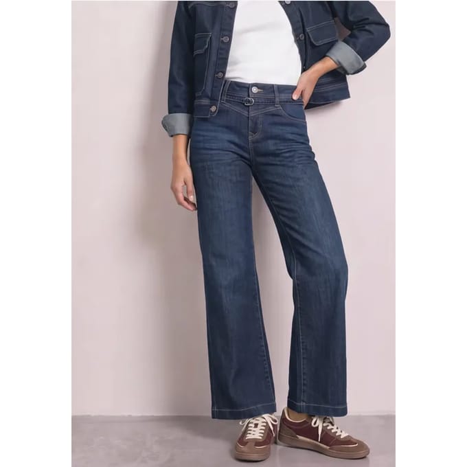 Wide Leg Jeans met riemdetail