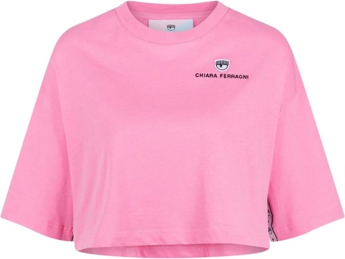 Chiara Ferragni • kort roze t-shirt • maat S