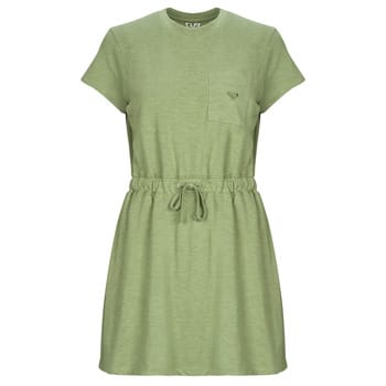 Roxy Sunny Expedition Solid Korte Mouw Jurk Groen S Vrouw