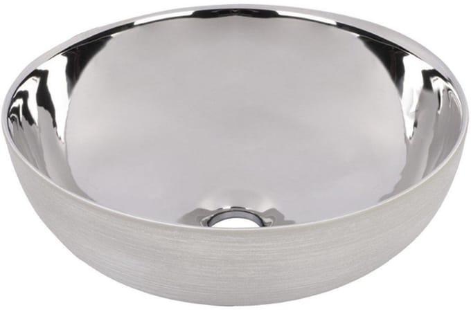 Differnz Shine waskom 40x40x13.5cm keramiek zilver/wit