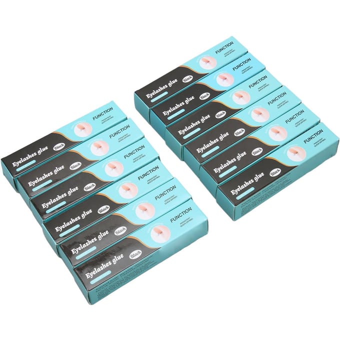 12 Stuks Valse Wimperlijm Sneldrogend Supersterk Waterdicht Langhoudend Zwarte Wimperlijm white