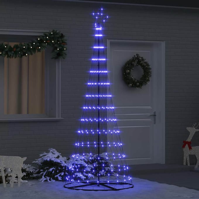 vidaXL LED Kerstboom Blauw 250 cm Metaal