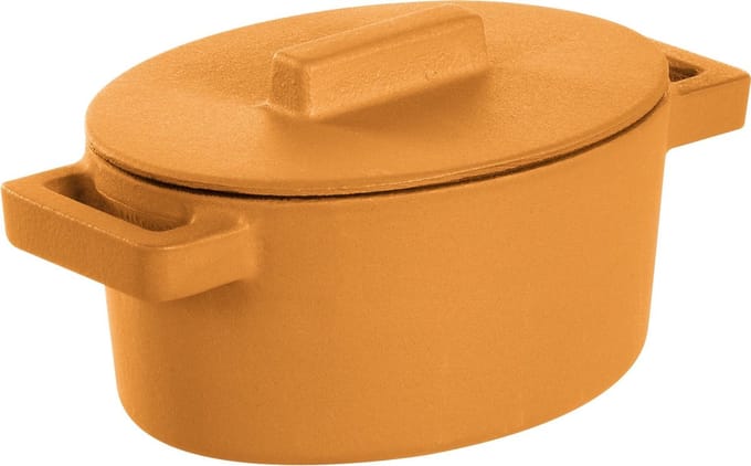 Braadpan Geel 13 cm x 10 cm incl deksel - Sambonet