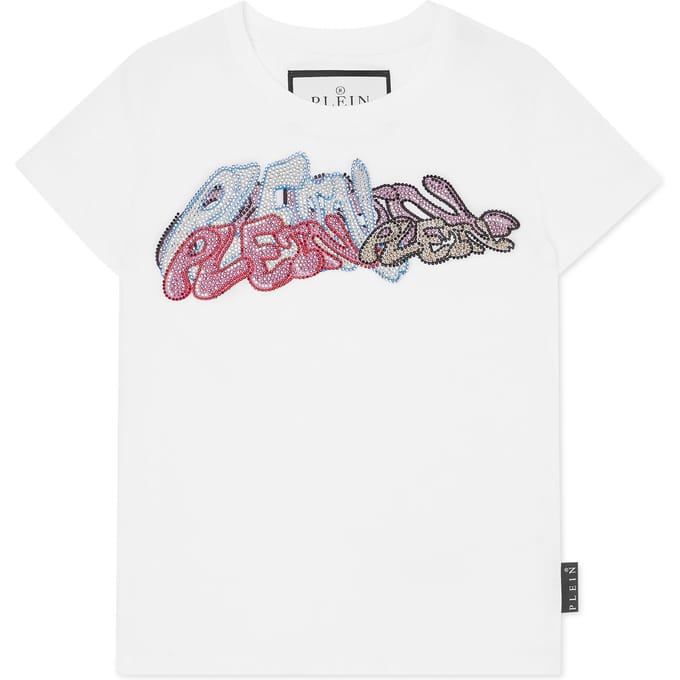 T-Shirt Round Neck With Crystals Bombing Graffiti
