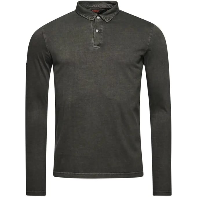 Superdry Studios Jersey Lange Mouw Poloshirt Grijs 2XL Man