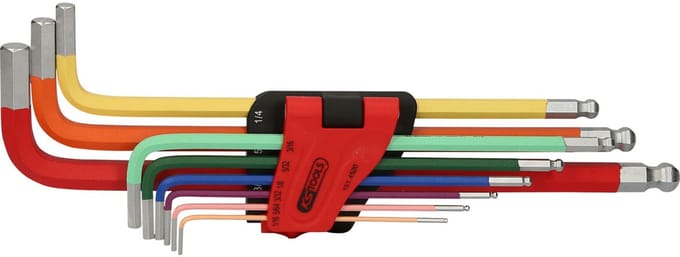KS Tools 1514520 Inbus Haakse schroevendraaierset 1/16 inch, 5/64 inch, 3/32 inch, 1/8 inch, 5/32 inch, 3/16 inch, 1/4 inch, 5/16 inch, 3/8 inch...