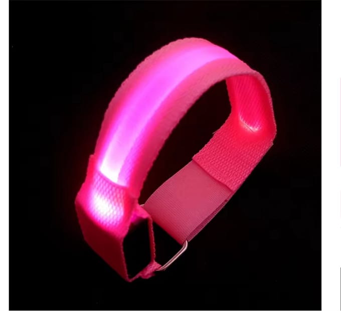 New Age Devi - Reflecterende Hardloop Verlichting - HardloopFiets Sport Armband - LED Lampjes - Rose