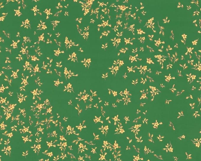 KLASSIEK BLOEMETJES BEHANG - Geel Groen Goud - AS Creation Versace 4