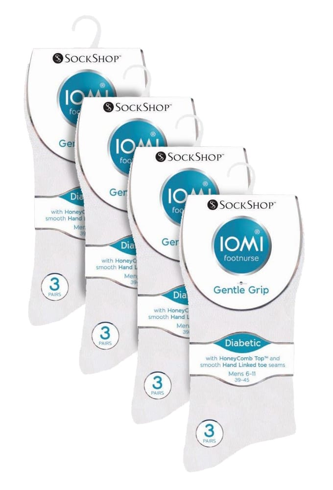 IOMI - 12 paar Gentle Grip Top Diabetische Sokken - Wit