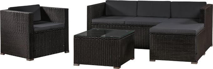 Polyrotan Loungeset Punta Cana L - Zwart