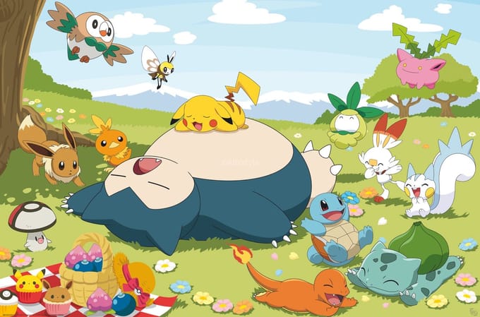 Pokémon Picnic Day Unisex Poster - meerkleurig - Standard