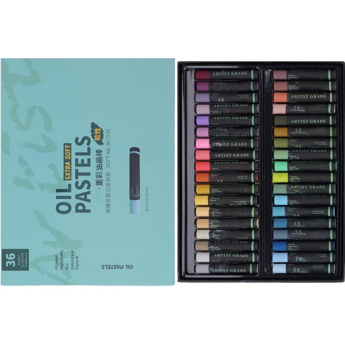 36 Kleuren Zachte Oliepastels Geavanceerd Grijs Zware Kleur Dikke Delicate Textuur Sterke Hechting blue