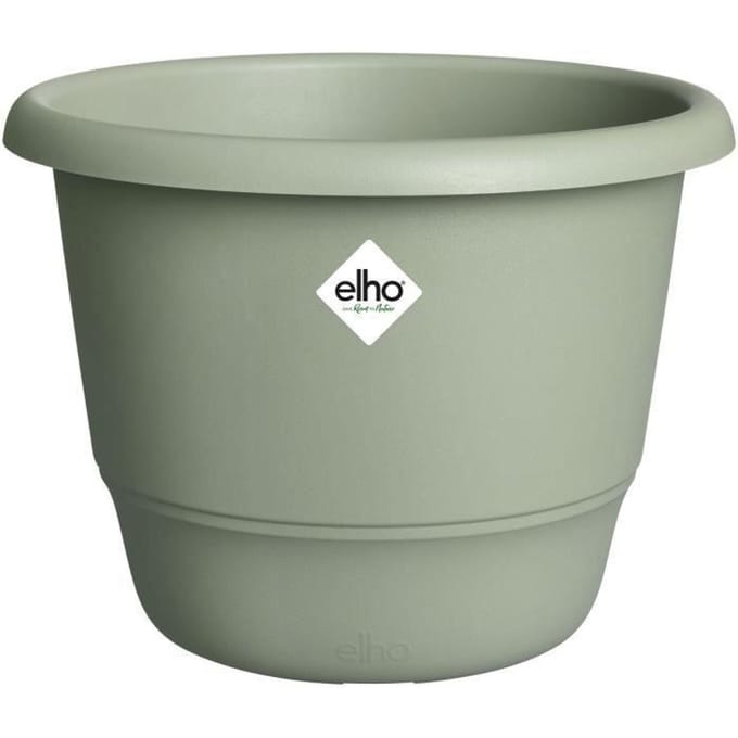 Elho Amiga Rond 25 - Bloempot voor Binnen & Buiten - 100% Gerecycled Plastic - Ø 24.5 x H 18.5 cm - Tijmgroen